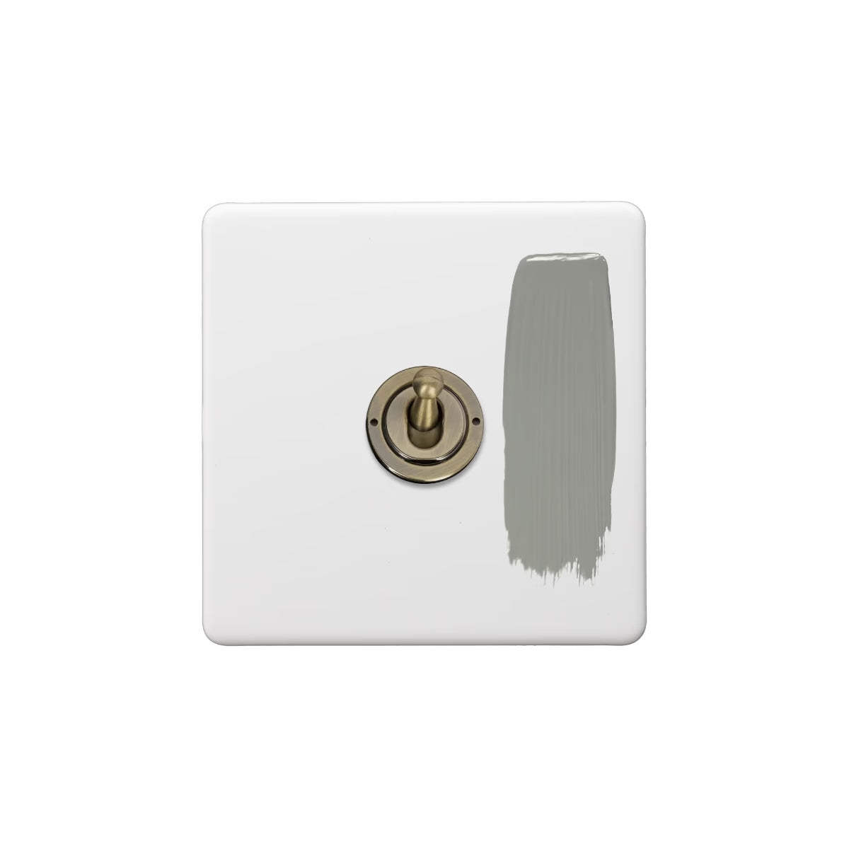 Soho Lighting 1 Gang 2 Way Toggle Switch - Primed Paintable finish with Antique Brass Detail - Uneeka
