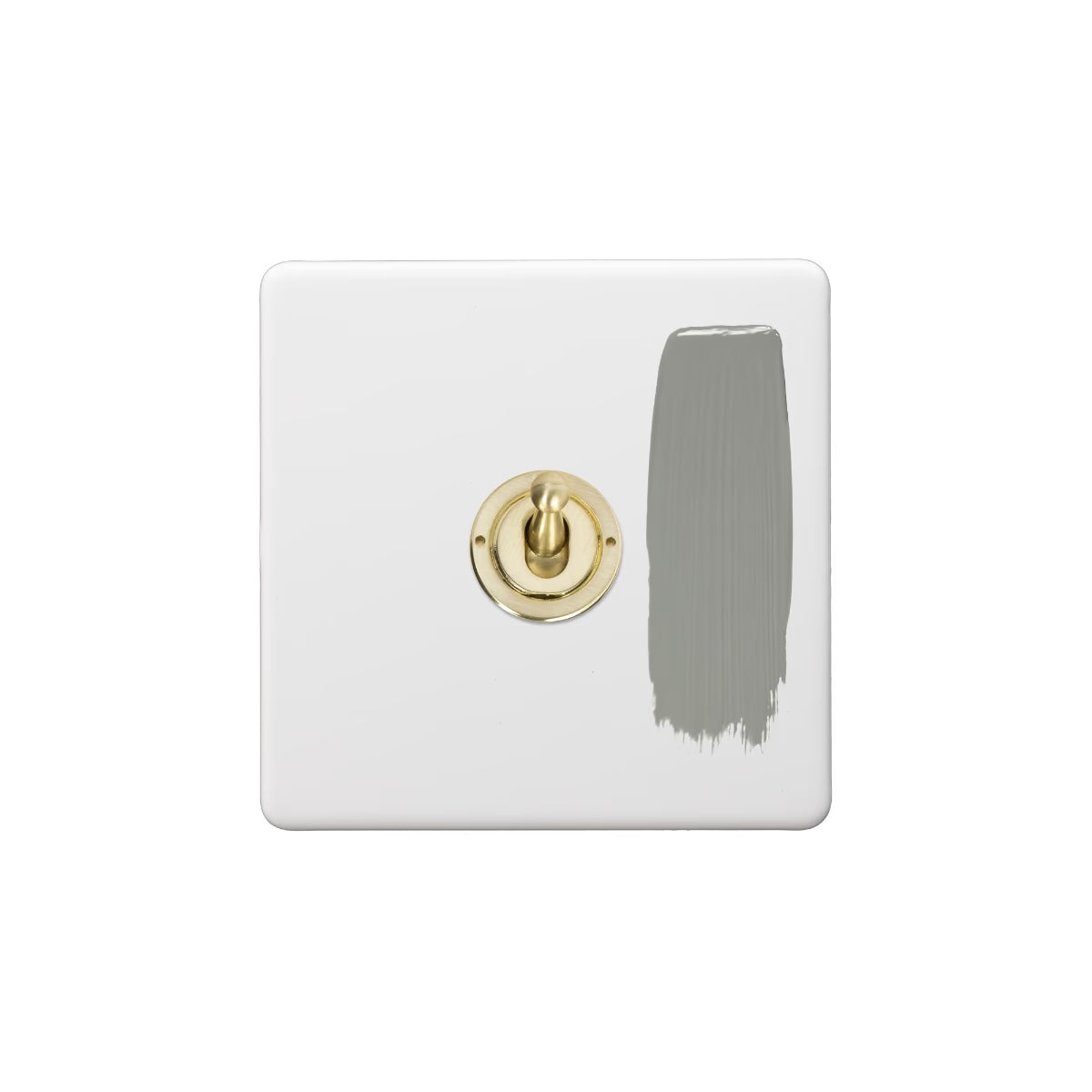 Soho Lighting 1 Gang 2 Way Toggle Switch - Primed Paintable with Brushed Brass Detail Uneeka