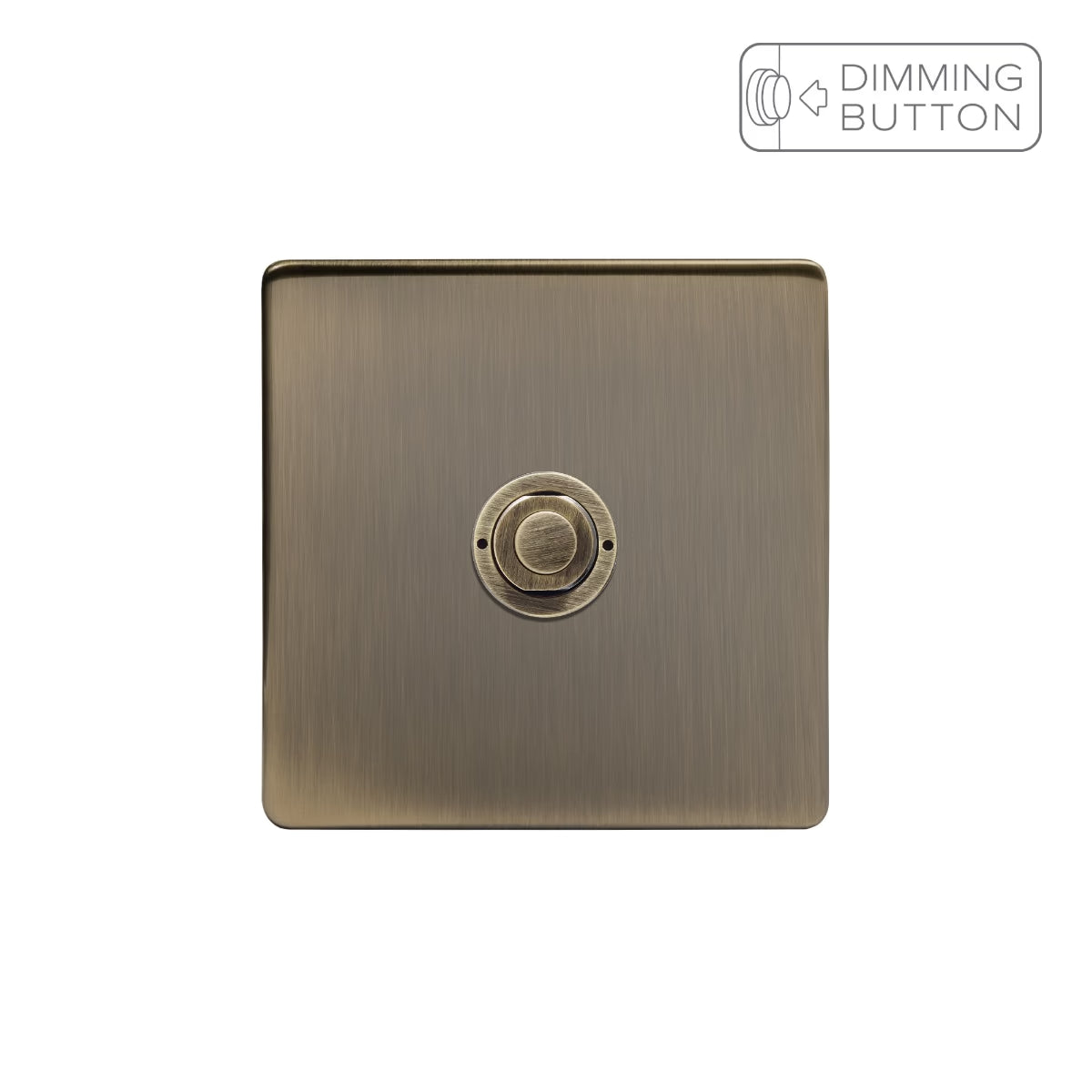 Soho Lighting 1 Gang 6A Push Button Dimmer Switch - Antique Brass - Uneeka