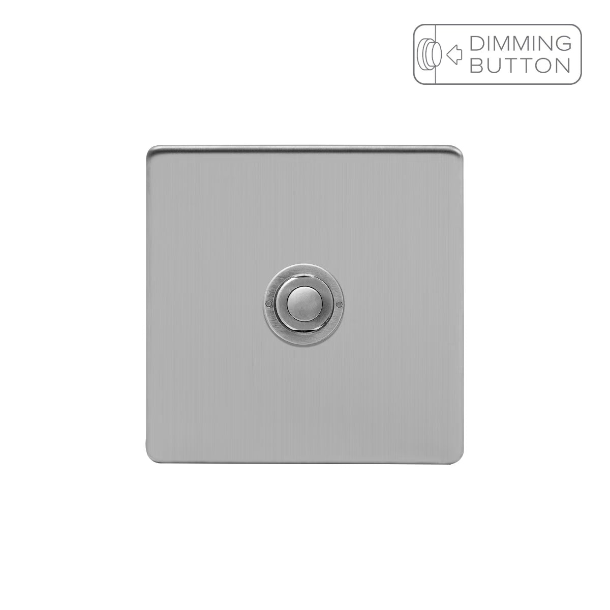 Soho Lighting 1 Gang 6A Push Button Dimmer Switch - Brushed Chrome  Uneeka