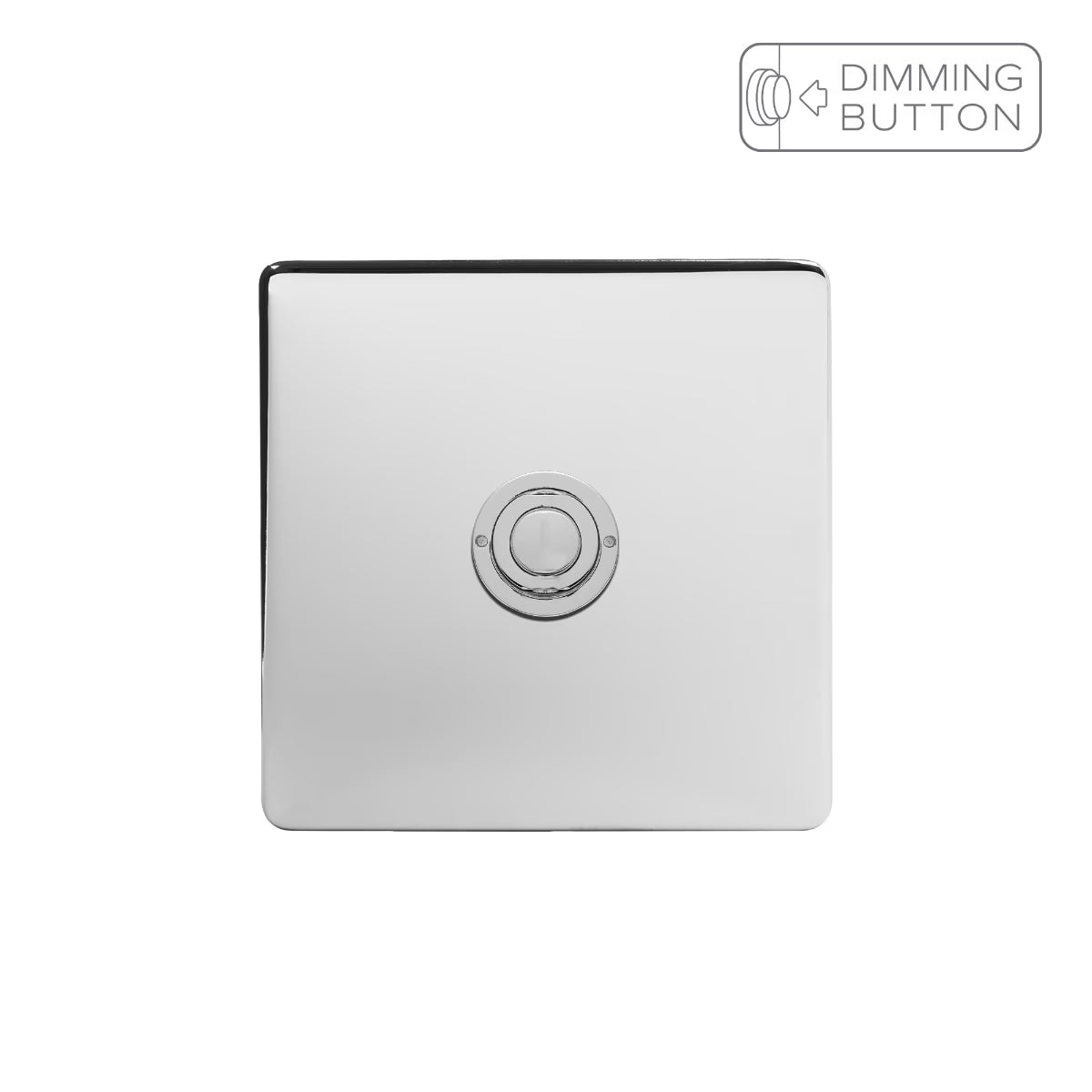 Soho Lighting 1 Gang 6A Push Button Dimmer Switch - Polished Chrome - Uneeka