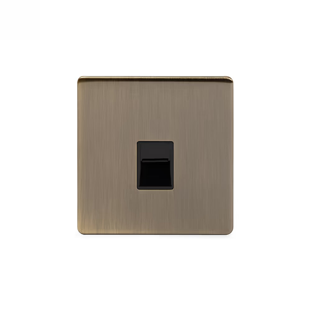 Soho Lighting 1 Gang BT Telephone Master Socket Antique Brass Uneeka