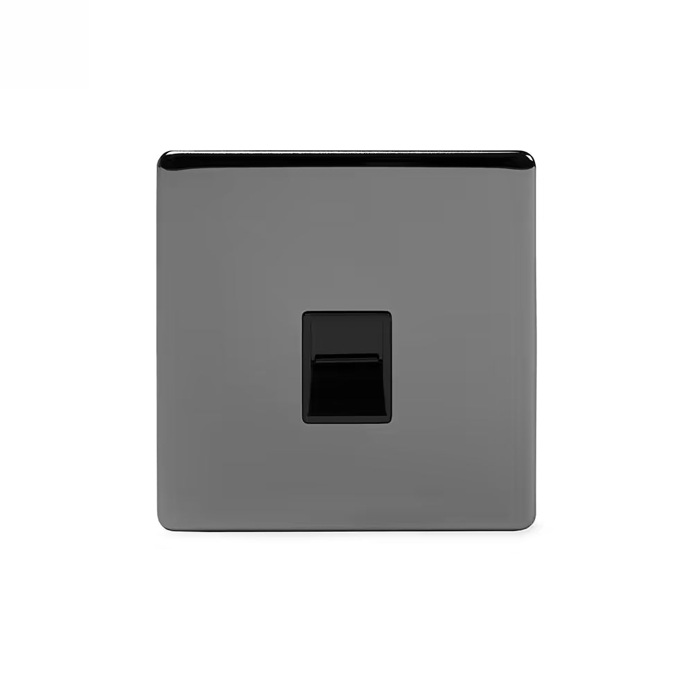 Soho Lighting 1 Gang BT Telephone Master Socket Black Nickel Black Insert Uneeka