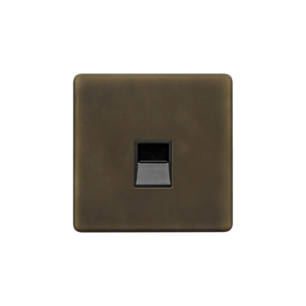 Soho Lighting 1 Gang BT Telephone Master Socket Vintage Brass Uneeka