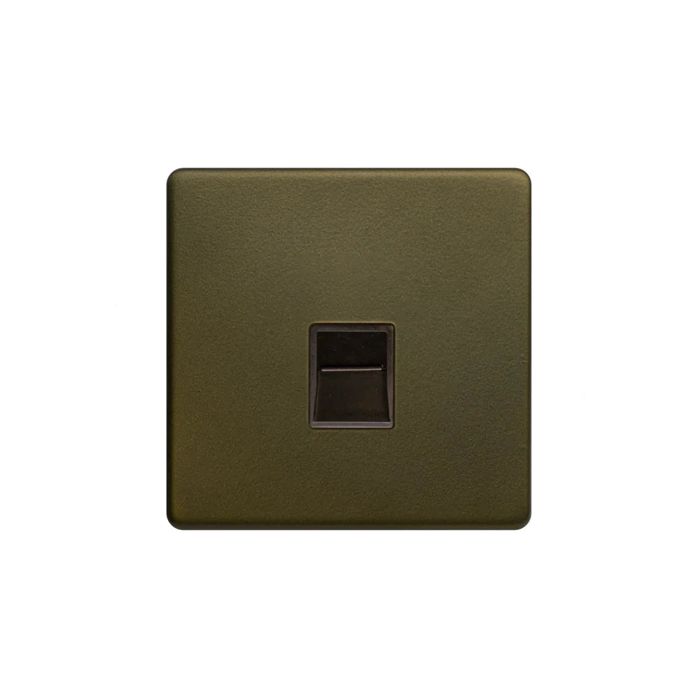 Soho Lighting 1 Gang BT Telephone Secondary Socket Bronze Screwless Finish Uneeka