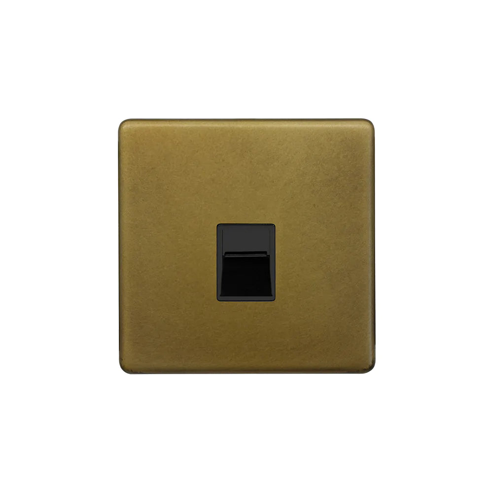 Soho Lighting 1 Gang BT Telephone Secondary Socket Old Brass Uneeka