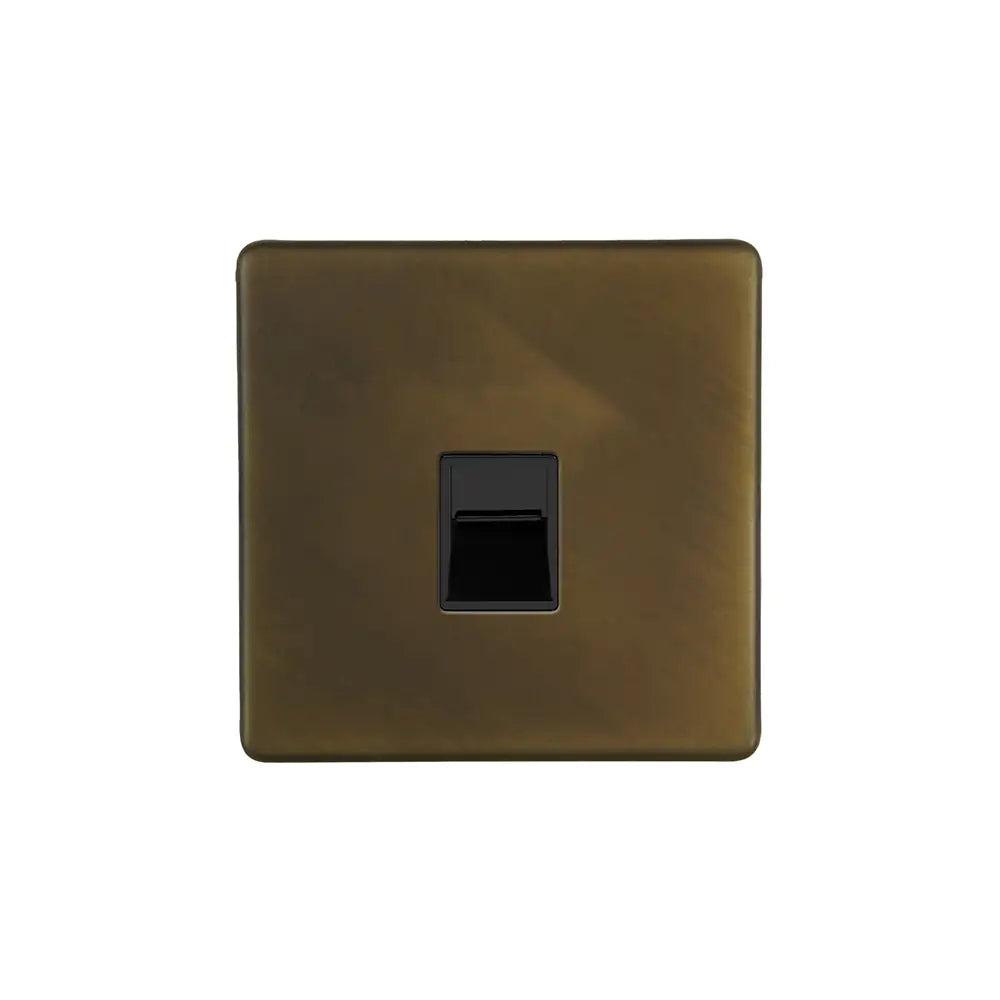 Soho Lighting 1 Gang BT Telephone Secondary Socket Vintage Brass Uneeka