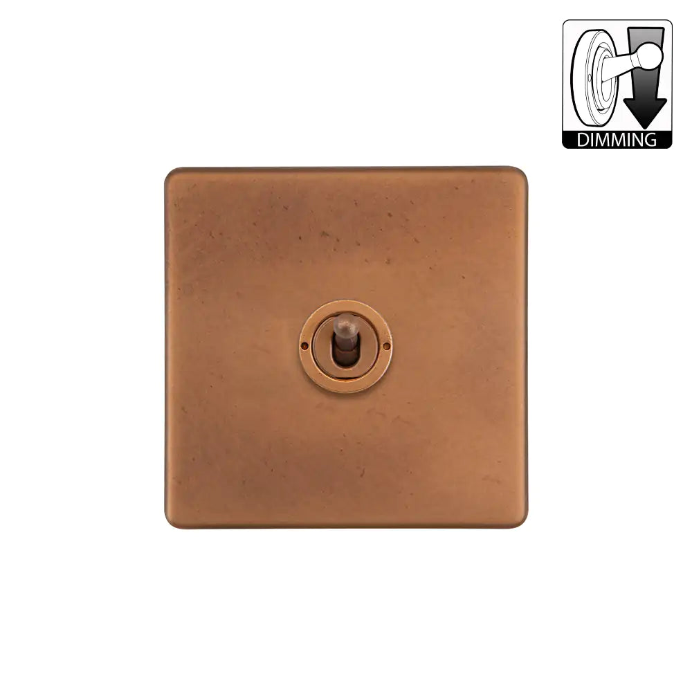 Soho Lighting 1 Gang Dimming Toggle Switch - Antique Copper - Uneeka - SS-SH-20-LTS501-AC
