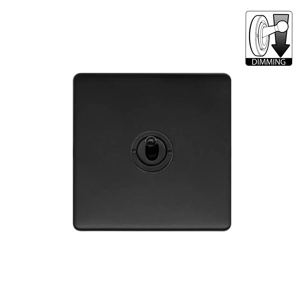 Soho Lighting 1 Gang Dimming Toggle Switch - Matt Black - Uneeka - SS-SH-20-LTS501-MBB
