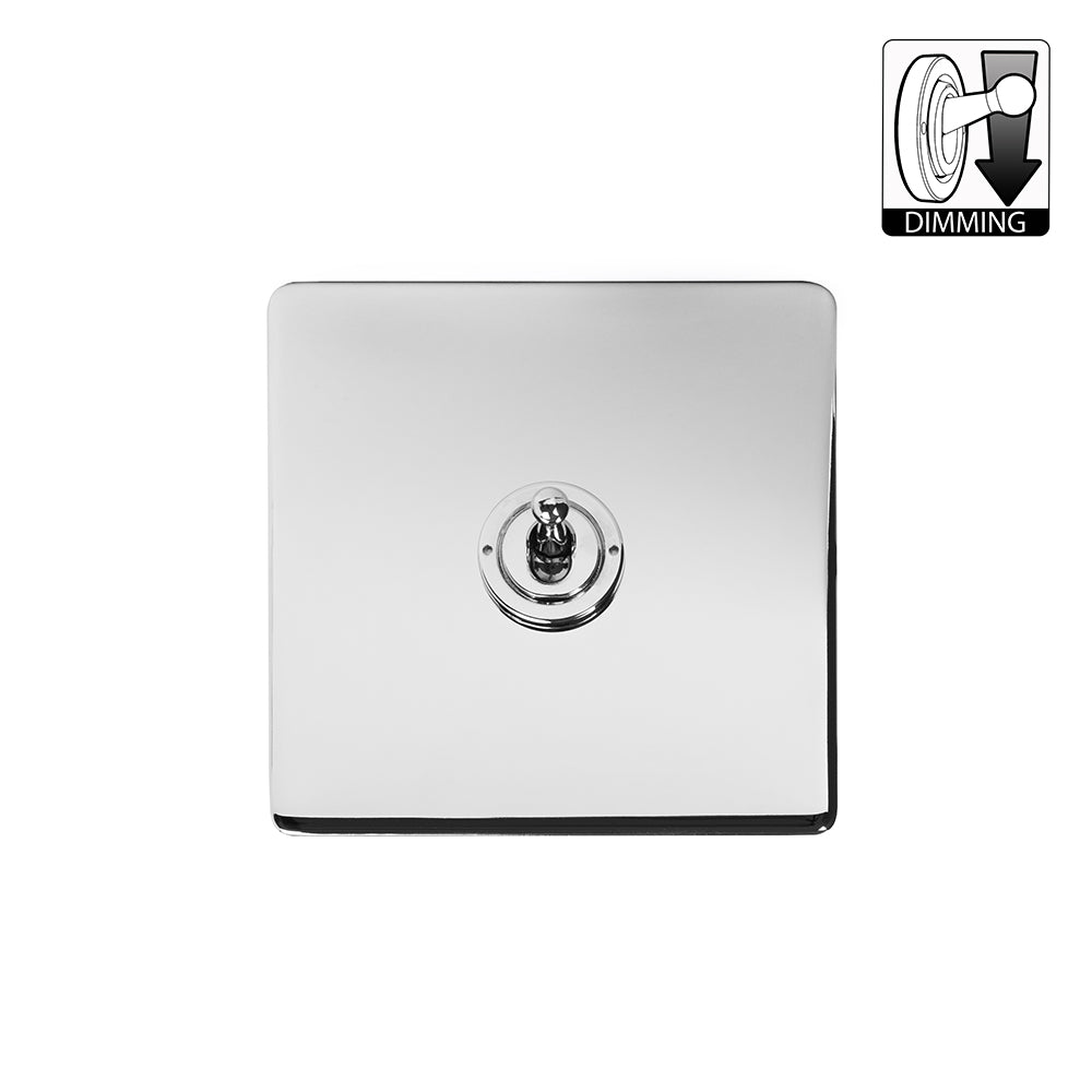 Soho Lighting 1 Gang Dimming Toggle Switch - Polished Chrome - Uneeka - SS-SH-2M-LTS501-PC