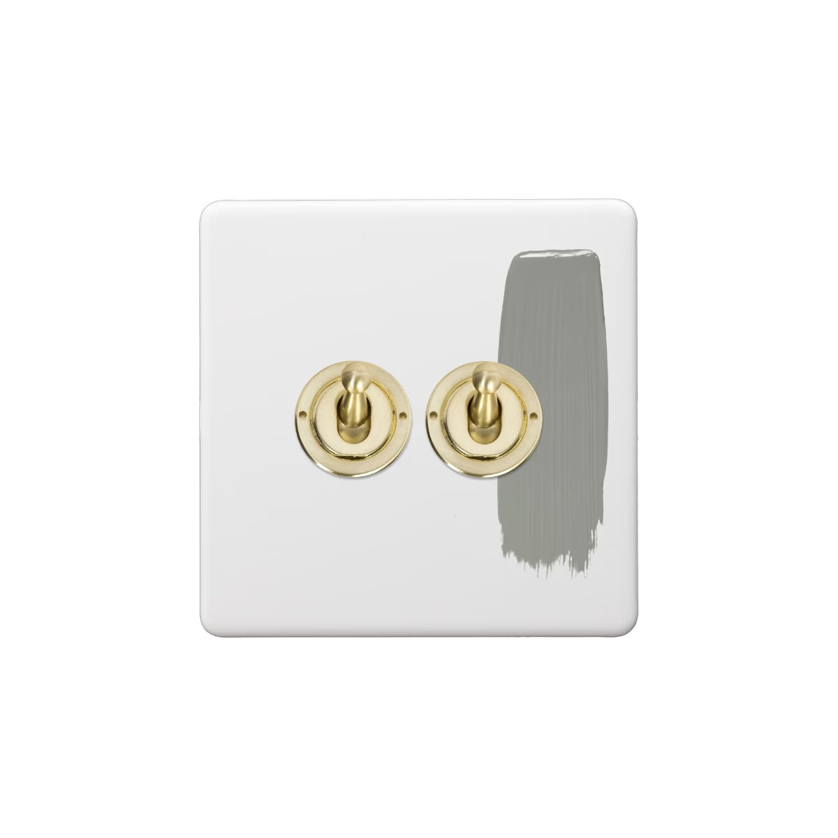 Soho Lighting 1 Gang Dimming Toggle Switch - Primed & Paintable with Brushed Brass Detail - Uneeka