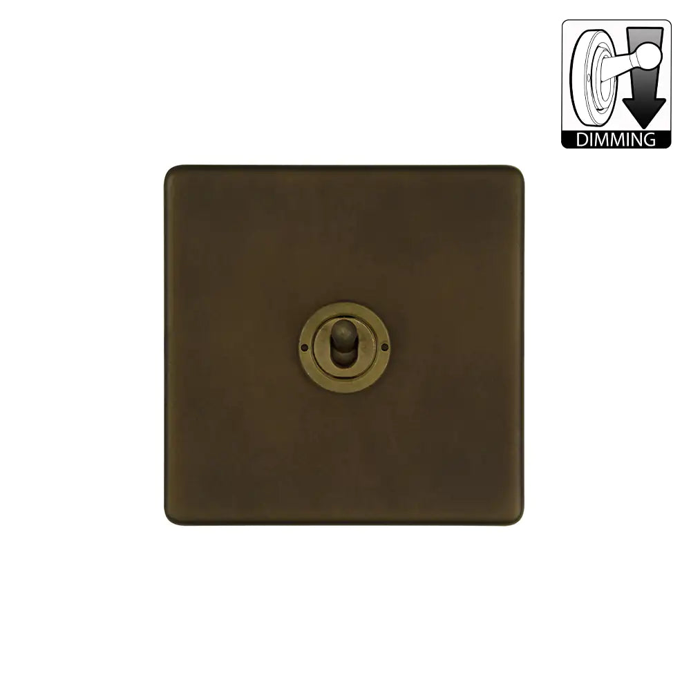 Soho Lighting 1 Gang Dimming Toggle Switch - Vintage Brass - Uneeka