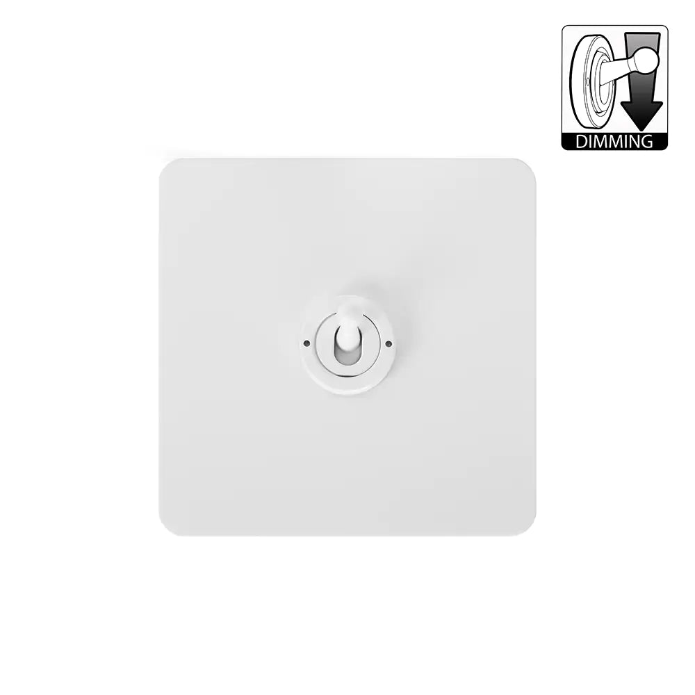 Soho Lighting 1 Gang Dimming Toggle Switch - White Metal - Uneeka - SS-SH-10-LTS501-WP