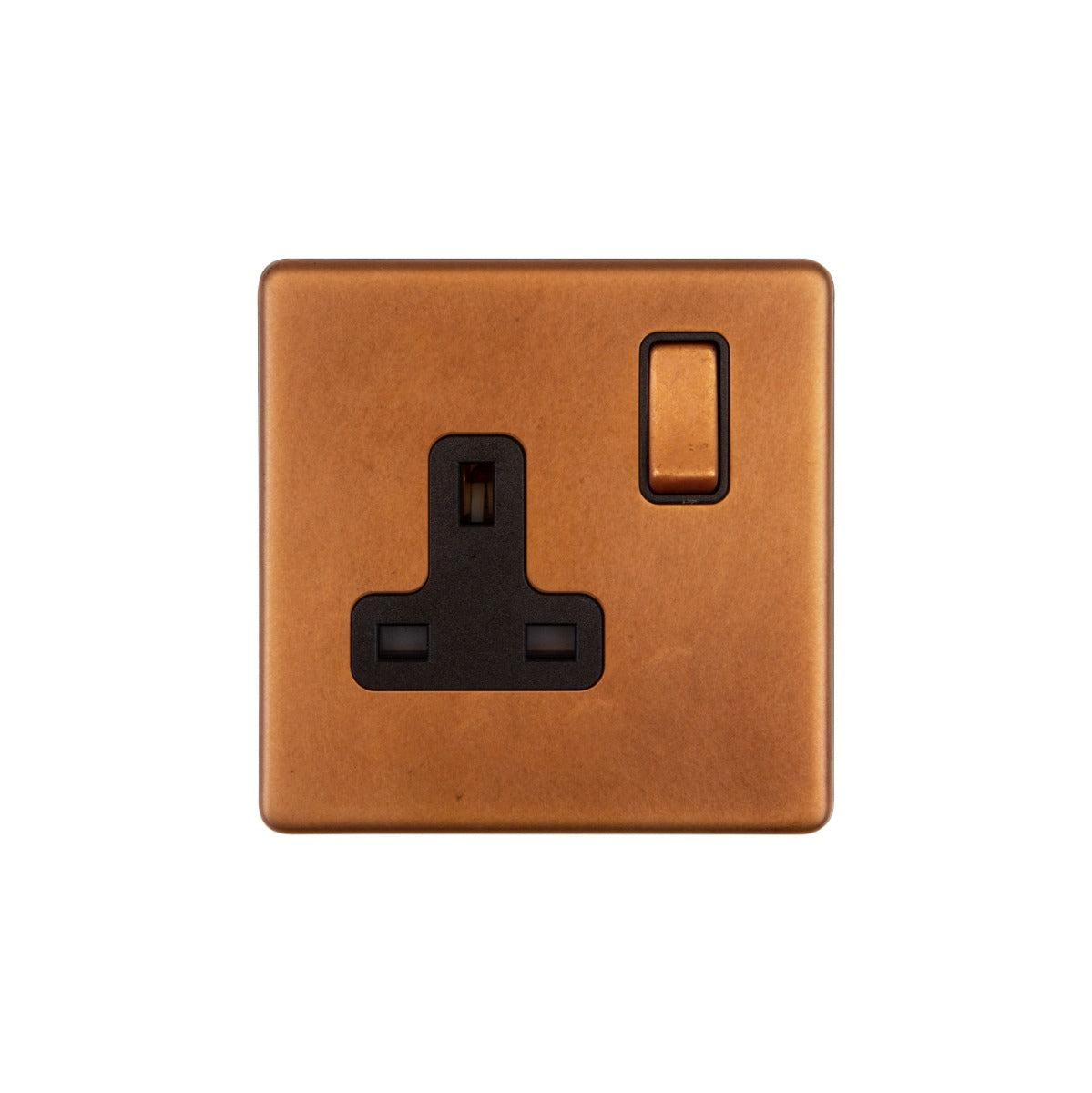 Soho Lighting 1 Gang Double Pole Socket Single 13A Antique Copper Uneeka