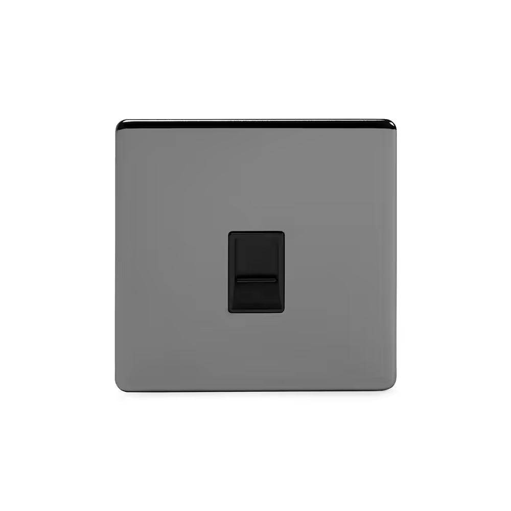 Soho Lighting 1 Gang Ethernet Cat5 Cat6 Data Socket Black Nickel Black Insert Uneeka