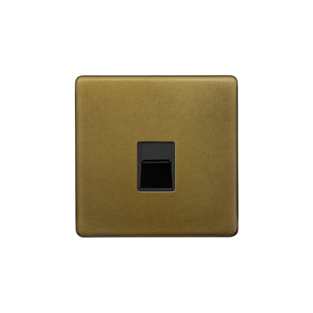 Soho Lighting 1 Gang Ethernet Cat5 Cat6 Data Socket Old Brass Uneeka