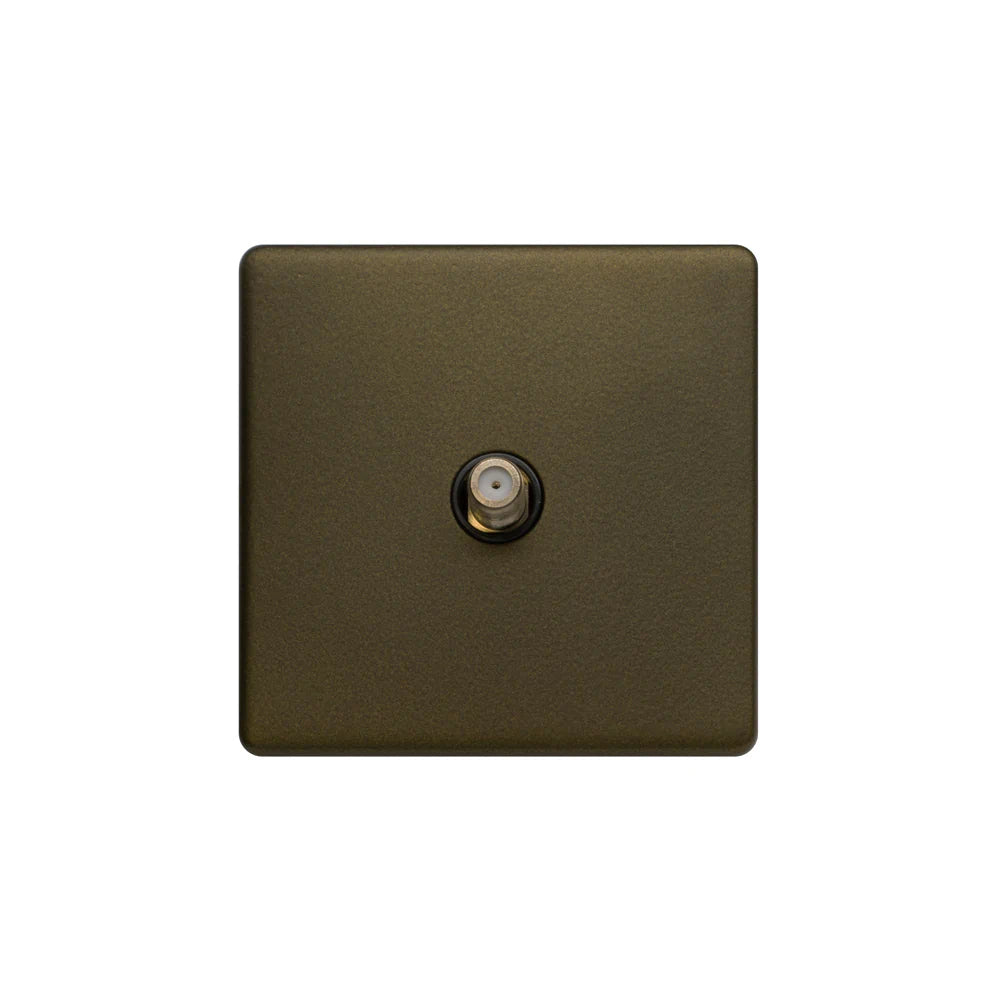 Soho Lighting 1 Gang Satellite Socket Bronze Screwless Uneeka