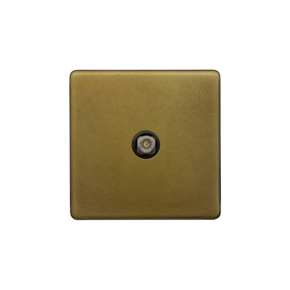 Soho Lighting 1 Gang Satellite Socket Old Brass Uneeka