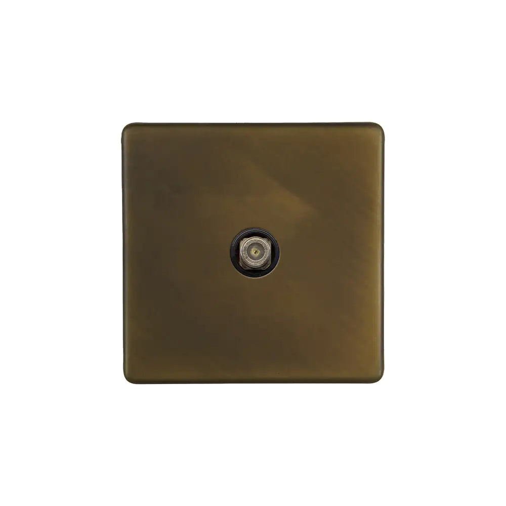 Soho Lighting 1 Gang Satellite Socket Vintage Brass Uneeka