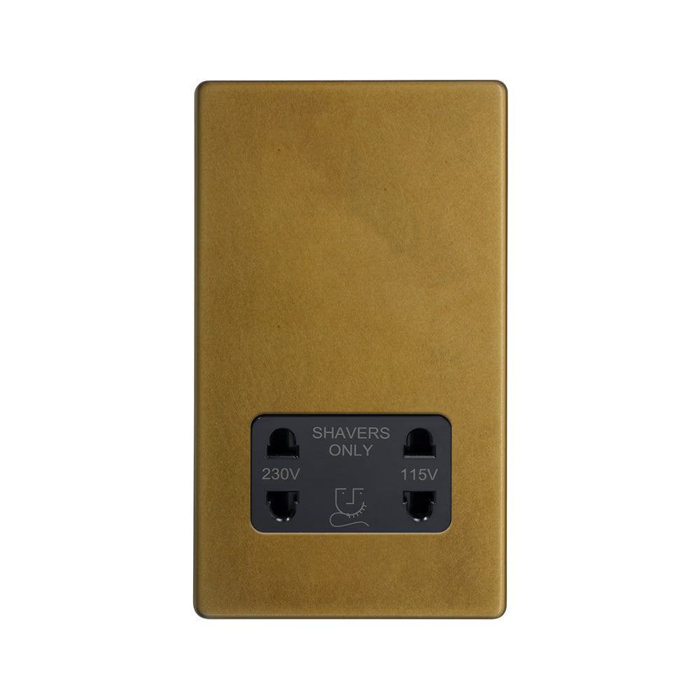 Soho Lighting 1 Gang Shaver Socket Old Brass Uneeka