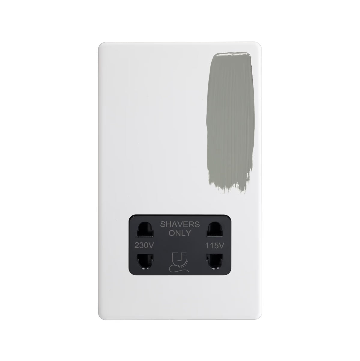 Soho Lighting 1 Gang Shaver Socket Paintable with Black Insert Uneeka