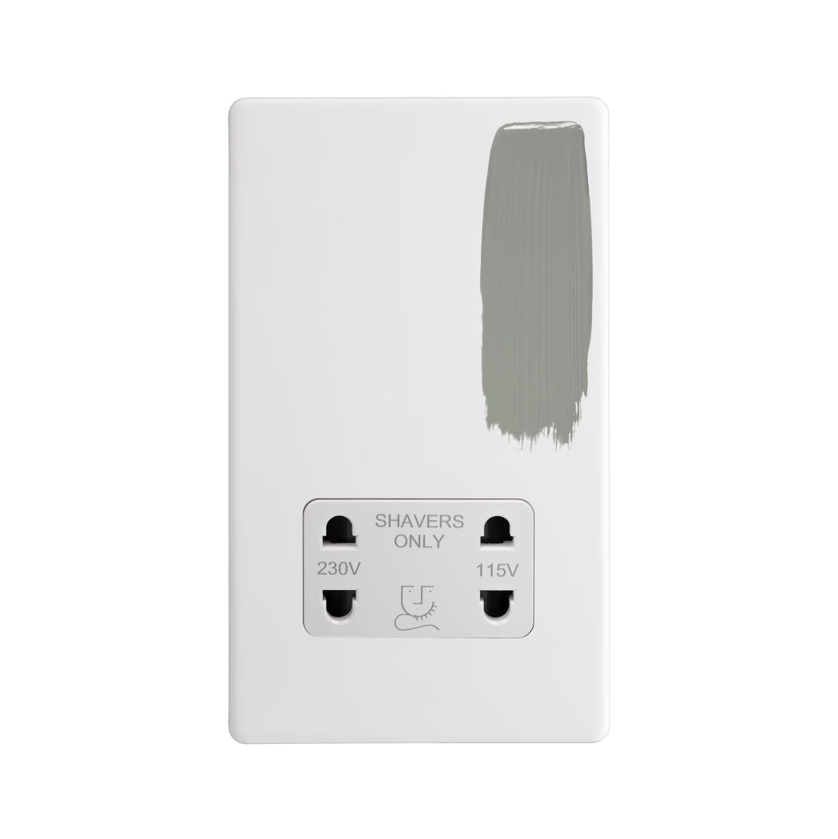 Soho Lighting 1 Gang Shaver Socket Paintable with White Insert Uneeka