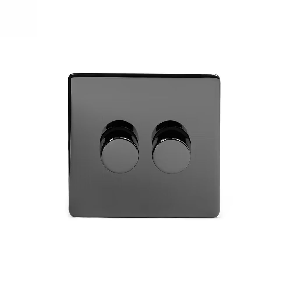 Soho Lighting 2 Gang 2 Way Intelligent Dimmer Switch - Black Nickel - Uneeka