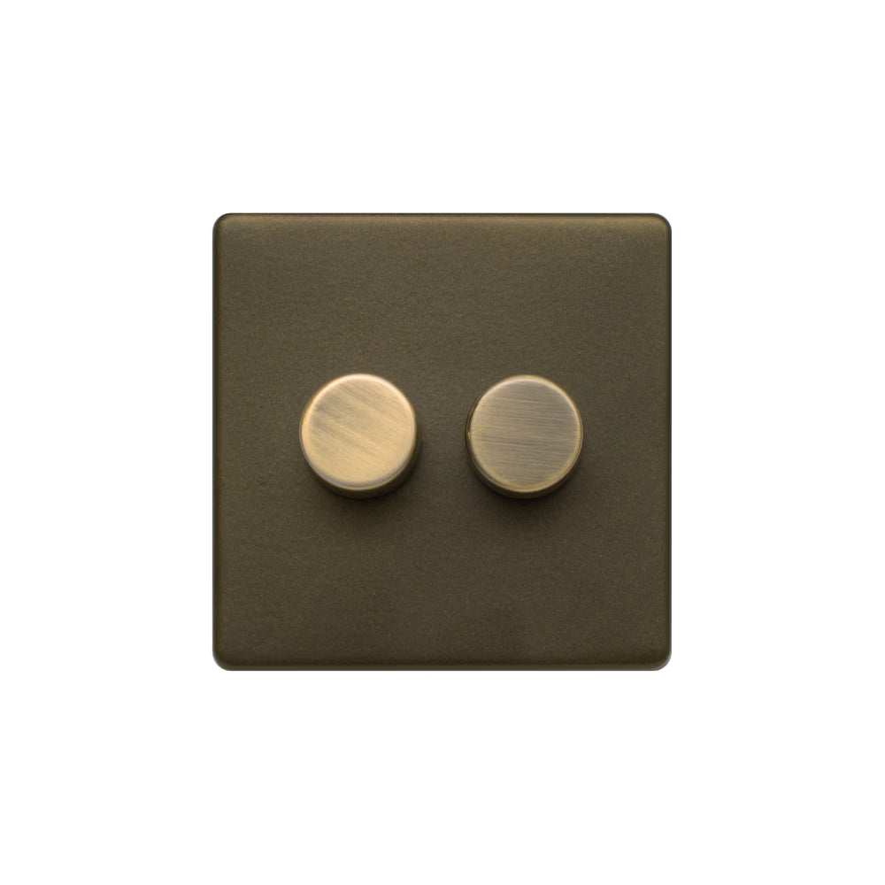 Soho Lighting 2 Gang 2 Way Intelligent Dimmer Switch - Bronze - Uneeka