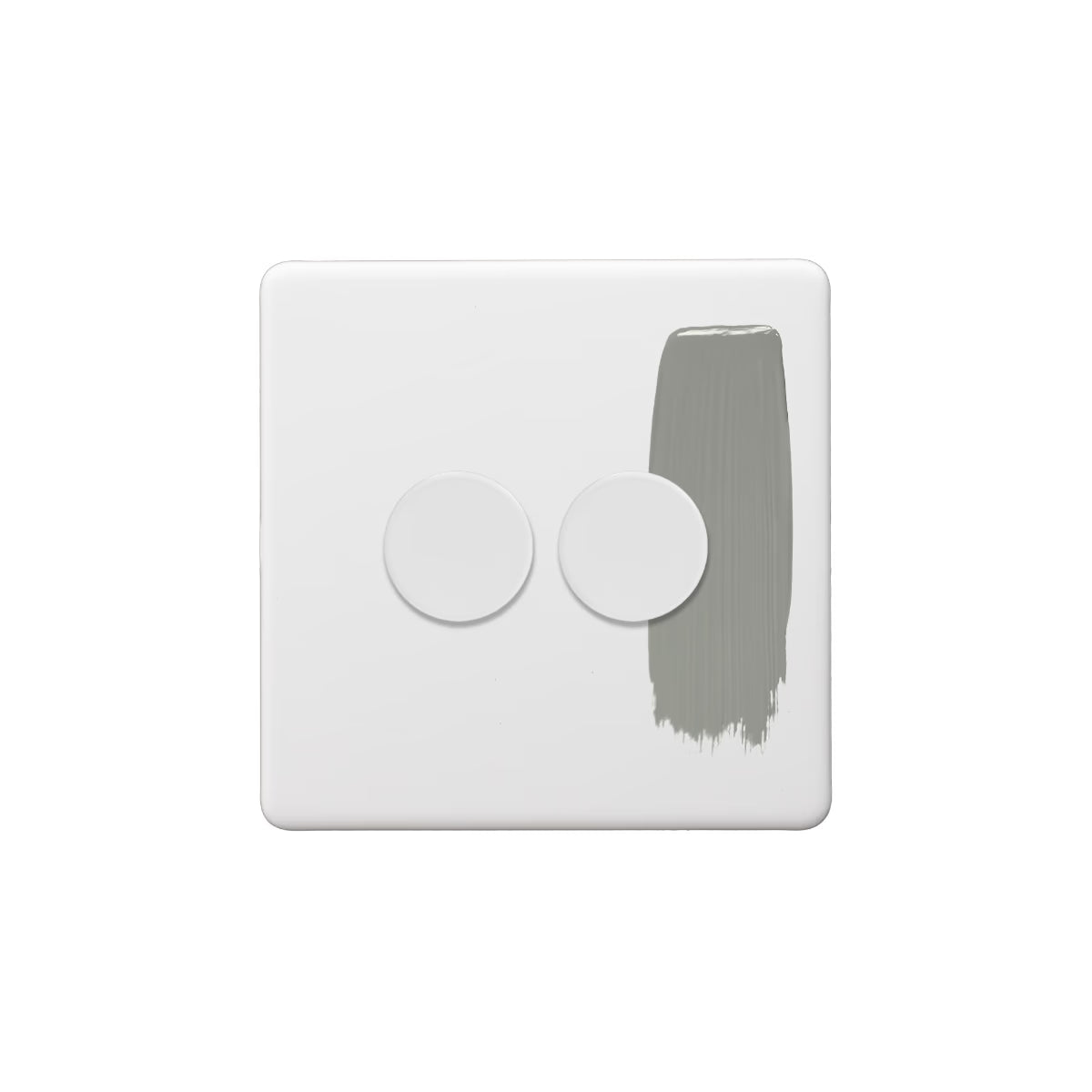 Soho Lighting 2 Gang 2 Way Intelligent Dimmer Switch Paintable with White Dimmer Uneeka 
