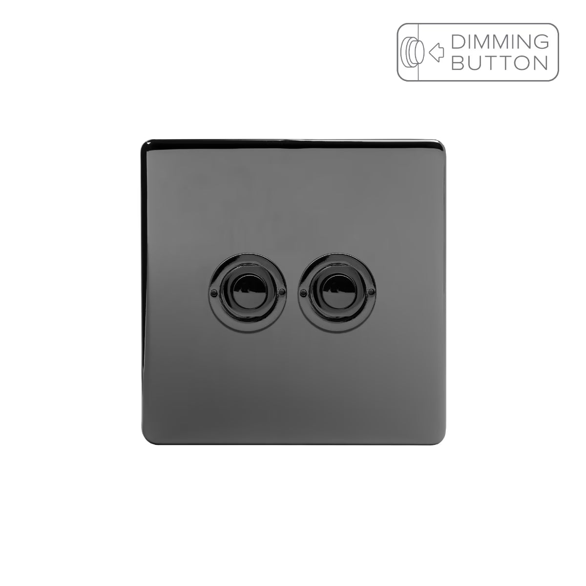 Soho Lighting 2 Gang 6A Push Button Dimmer Switch - Black Nickel - Uneeka