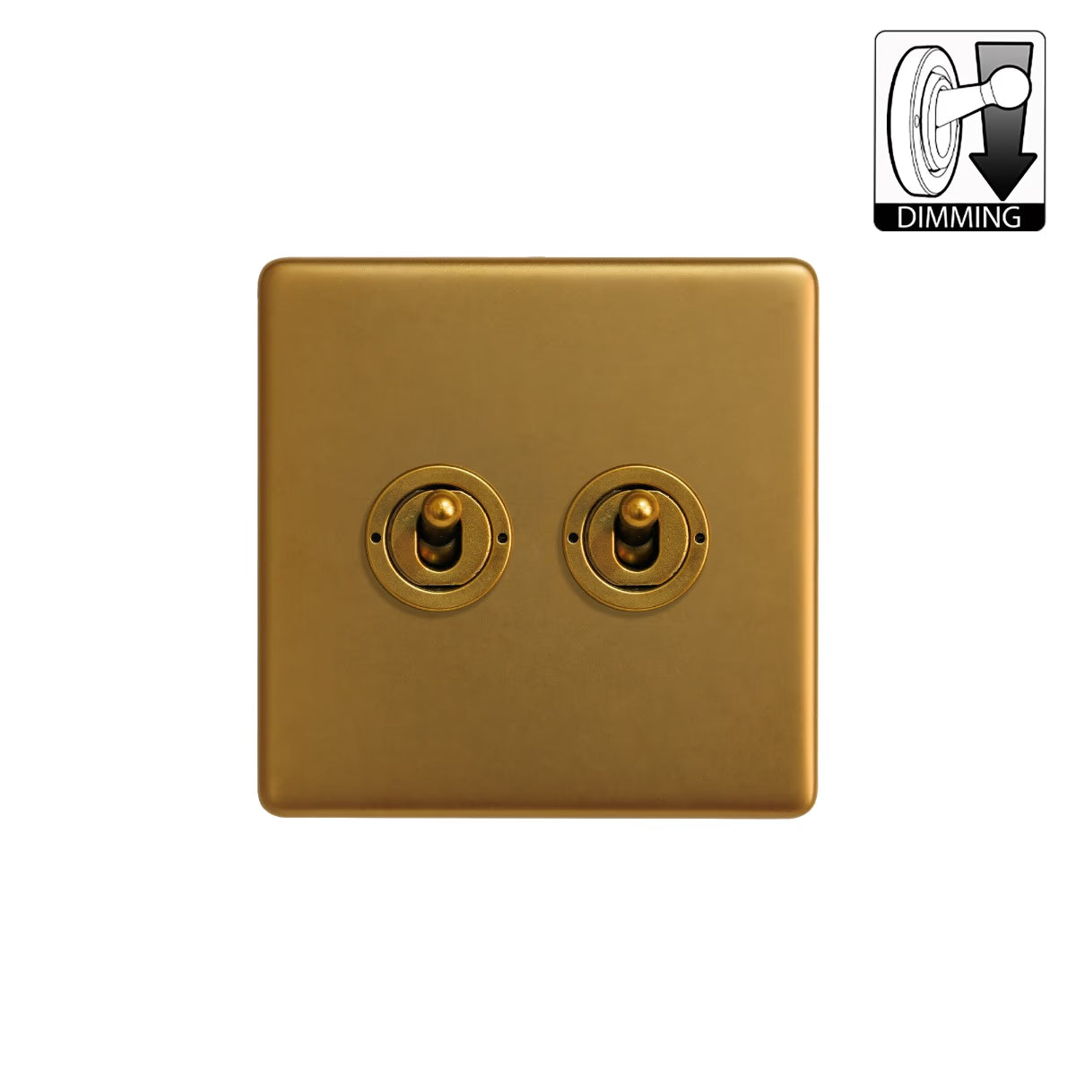 Soho Lighting 2 Gang Dimming Toggle Switch - SS-SH-20-LTS502-AG - Uneeka