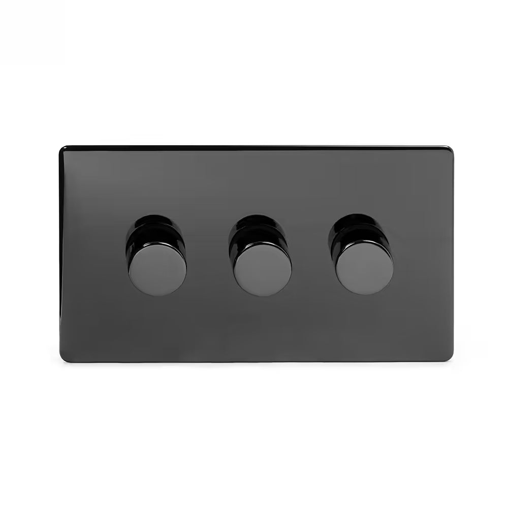 Soho Lighting 3 Gang 2 Way Intelligent Dimmer Switch - Black Nickel - Uneeka