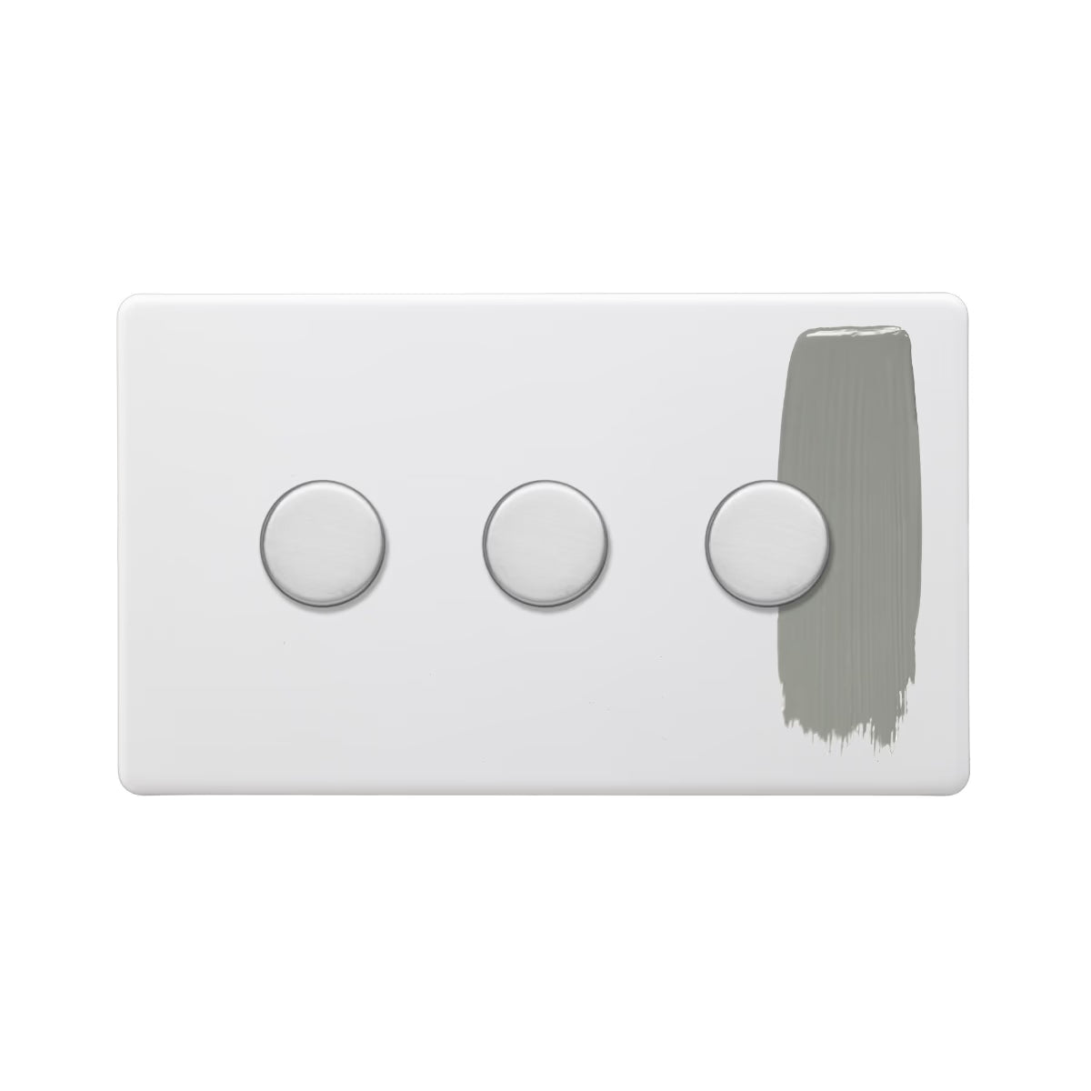 Soho Lighting 3 Gang 2 Way Intelligent Dimmer Switch - Paintable with Brushed Chrome Detail - Uneeka