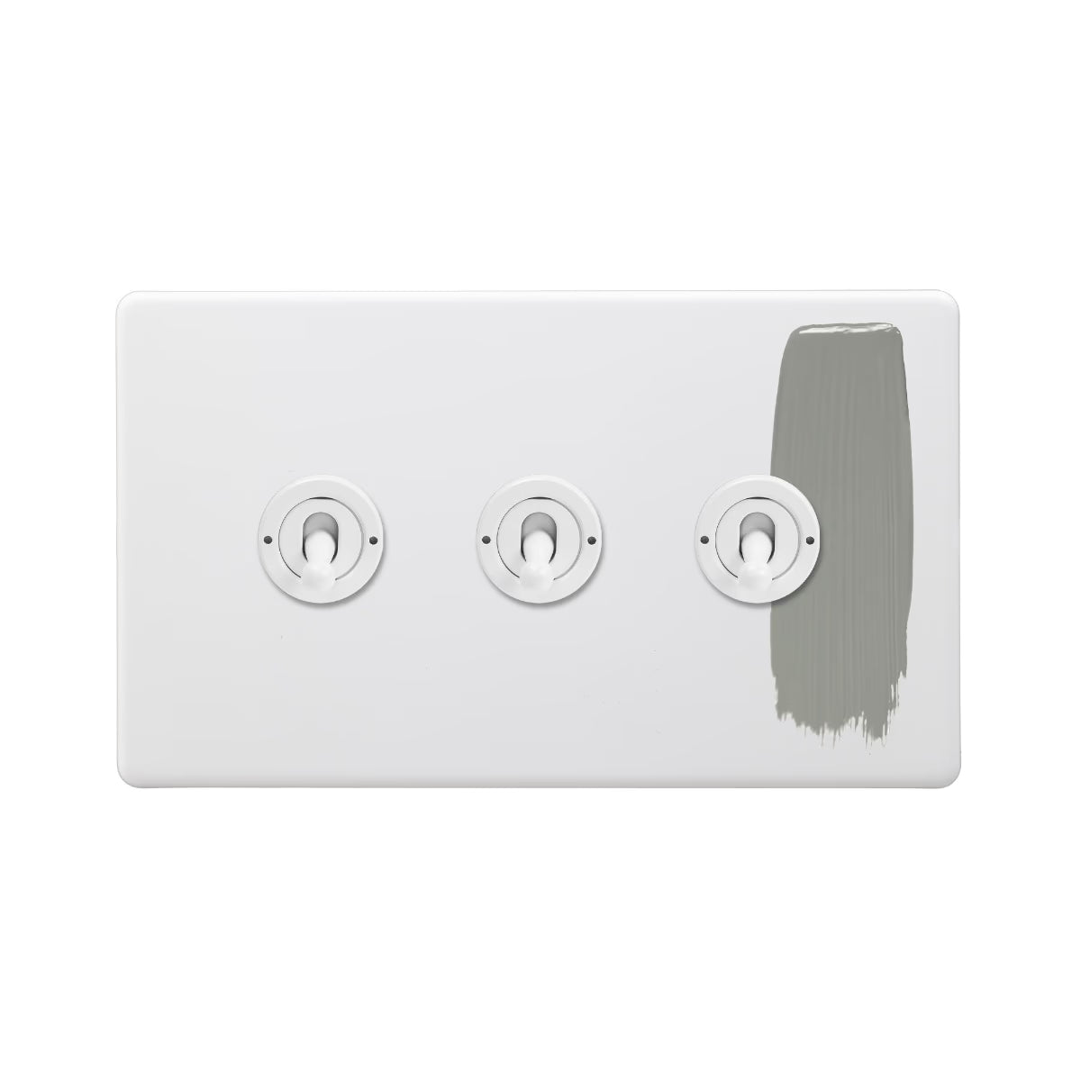 Soho Lighting 3 Gang 2 Way Toggle Switch Paintable Finish with White Detail Uneeka