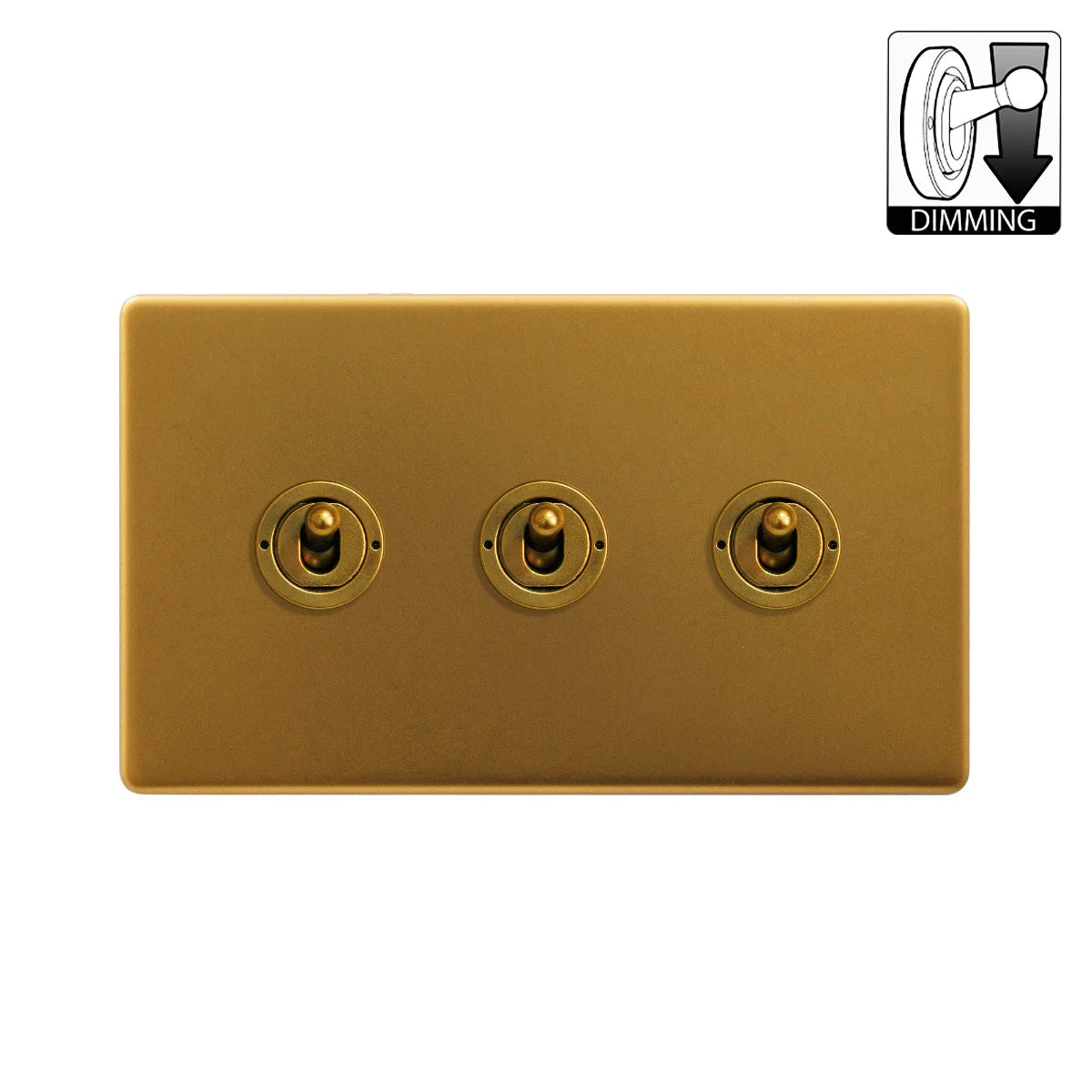 Soho Lighting 3 Gang Dimming Toggle Switch - SS-SH-20-LTS503-AG - Uneeka