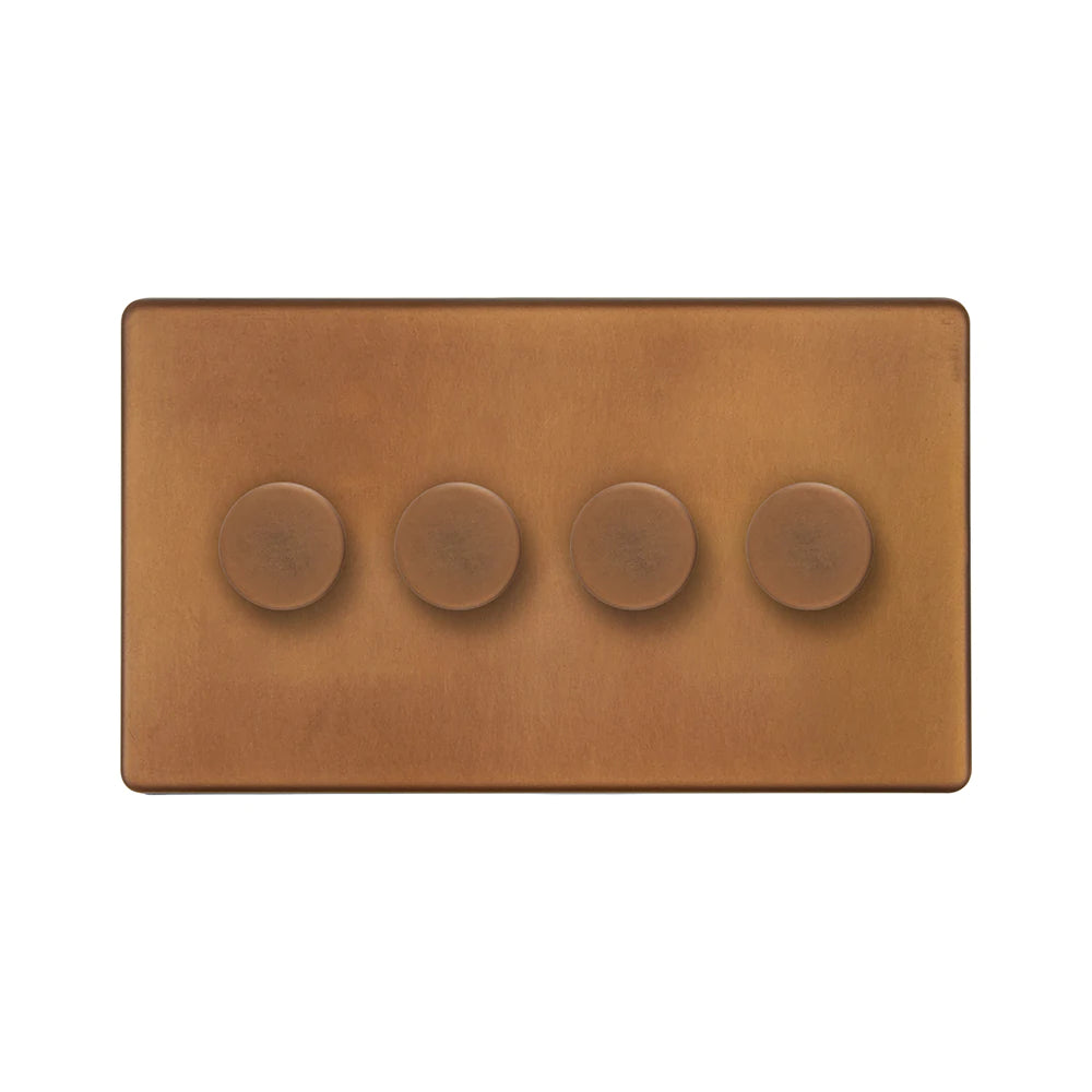 Soho Lighting 4 Gang 2 Way Intelligent Dimmer Switch - Antique Copper - Uneeka