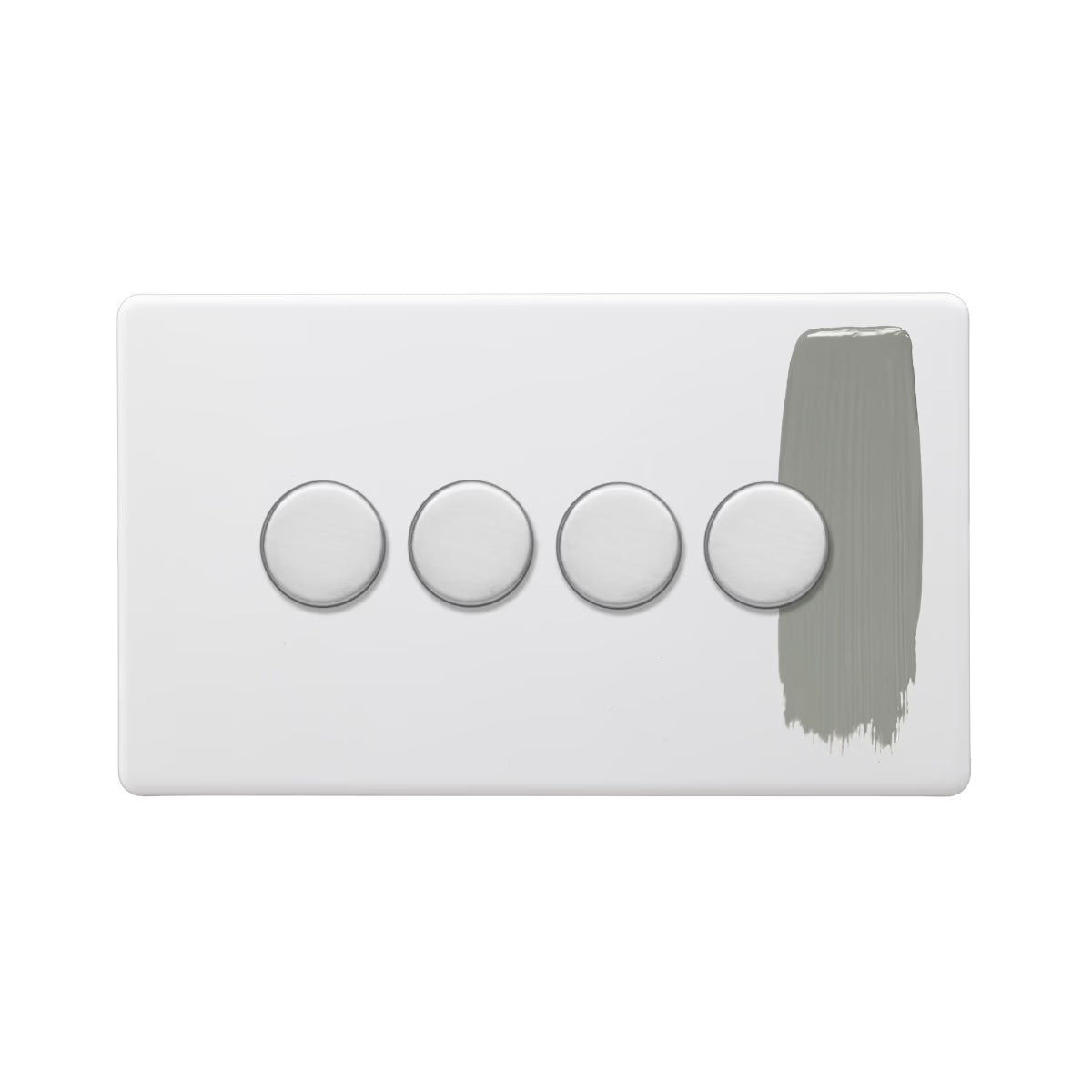 Soho Lighting 4 Gang 2 Way Intelligent Dimmer Switch - Paintable with Brushed Chrome - Uneeka