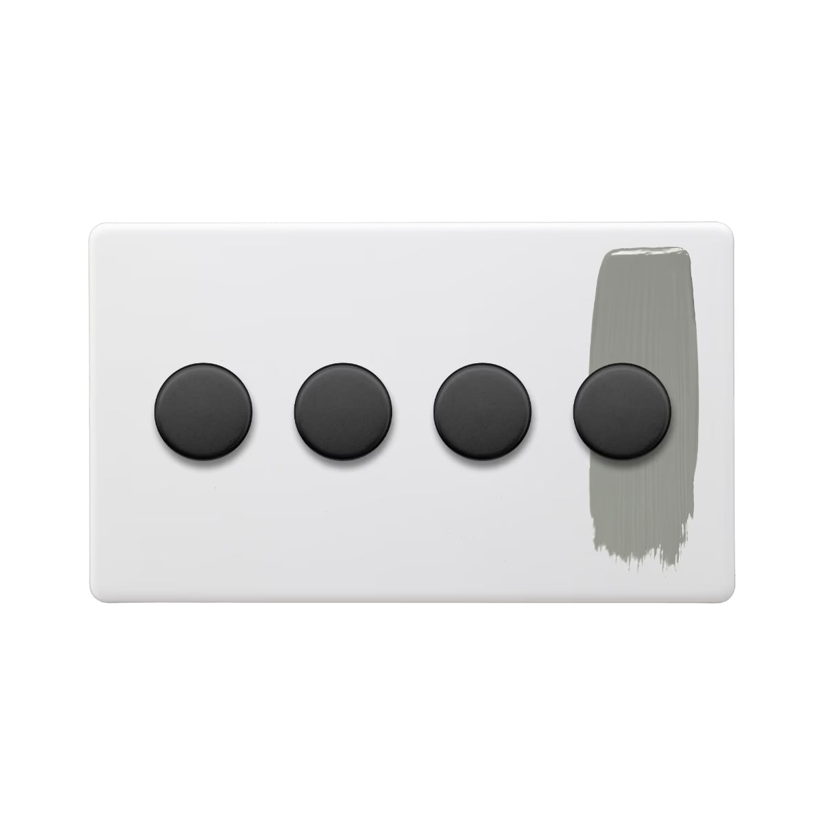 Soho Lighting 4 Gang 2 Way Intelligent Dimmer Switch - Paintable with Matt Black Detail Uneeka
