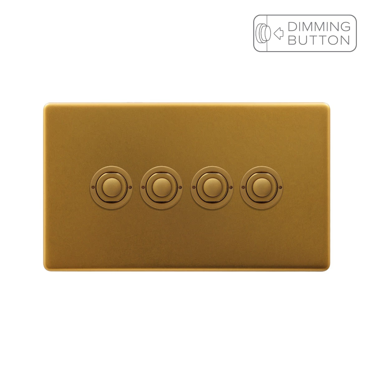 Soho Lighting 4 Gang 6A Push Button Dimmer Switch - Antique Gold - Uneeka