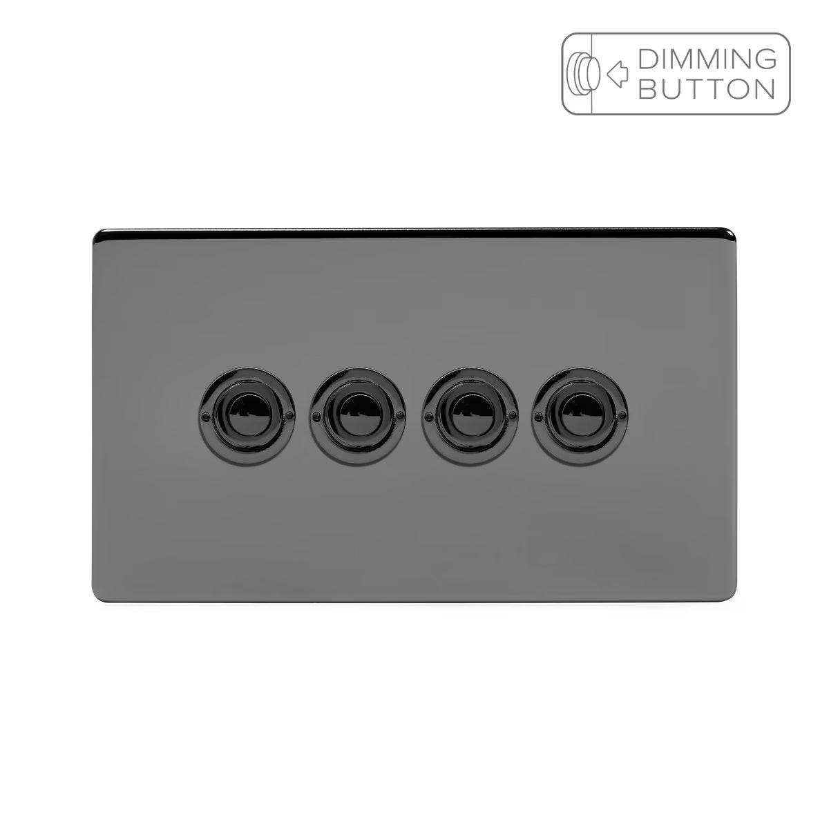 Soho Lighting 4 Gang 6A Push Button Dimmer Switch - Black Nickel - Uneeka