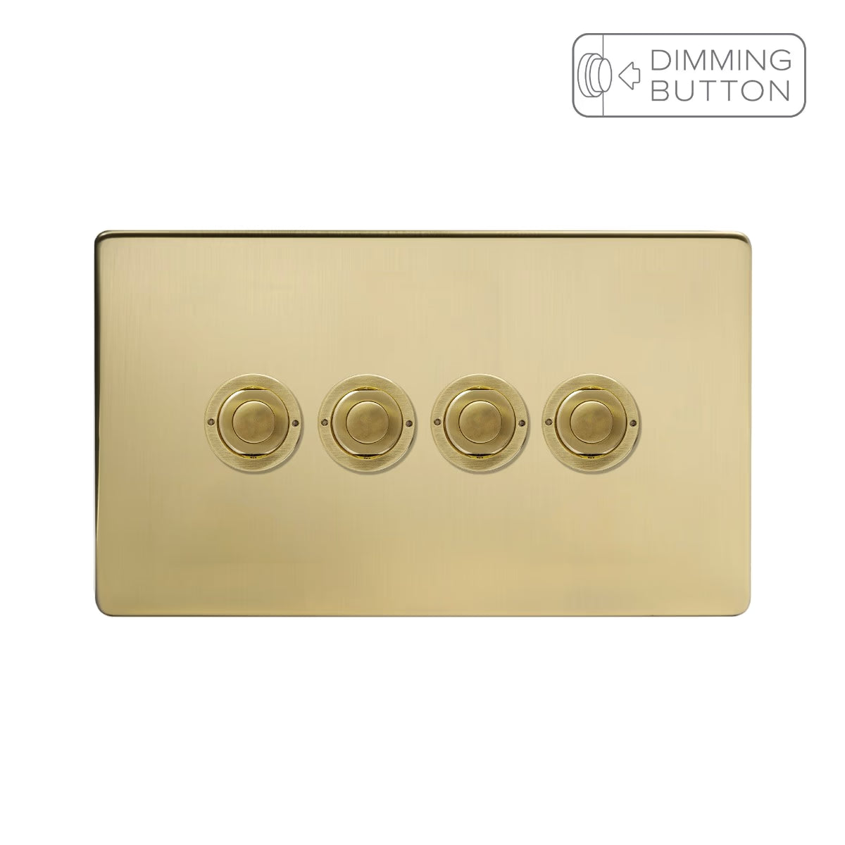 Soho Lighting 4 Gang 6A Push Button Dimmer Switch - Brushed Brass Uneeka