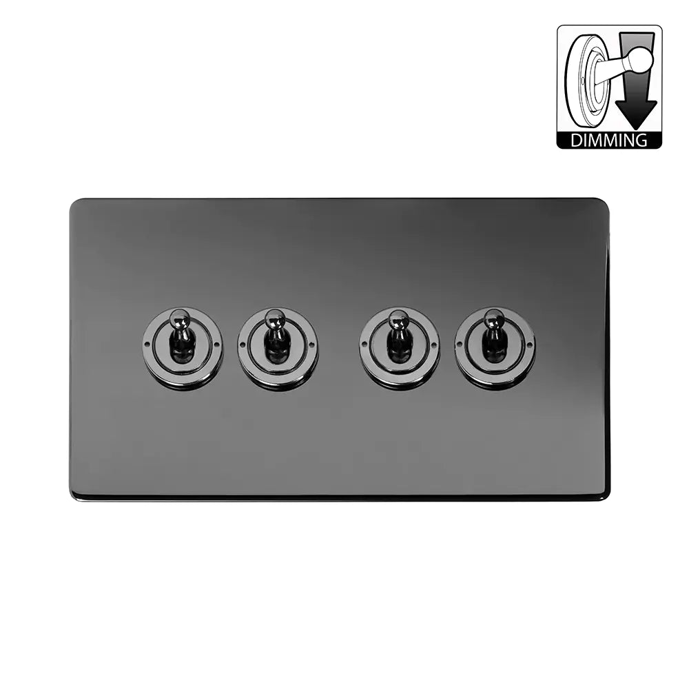 Soho Lighting 4 Gang Dimming Toggle Switch - Black Nickel - Uneeka