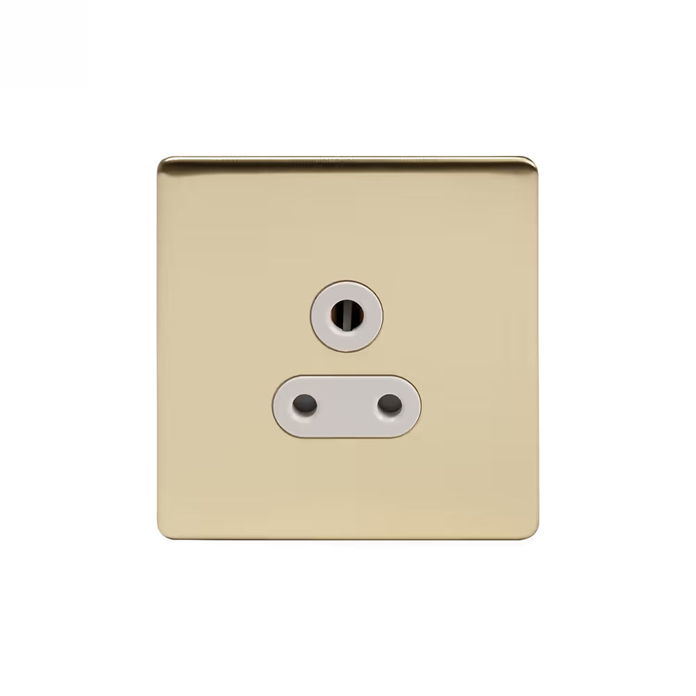 Soho Lighting 5 Amp Light Socket Brushed Brass Screwless Uneeka - White Insert