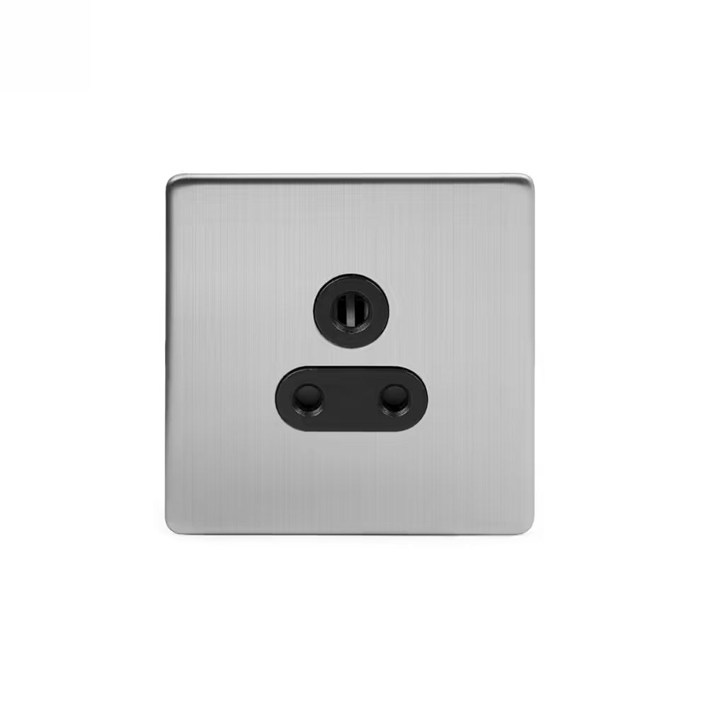Soho Lighting 5 Amp Light Socket Brushed Chrome with Black Insert Uneeka