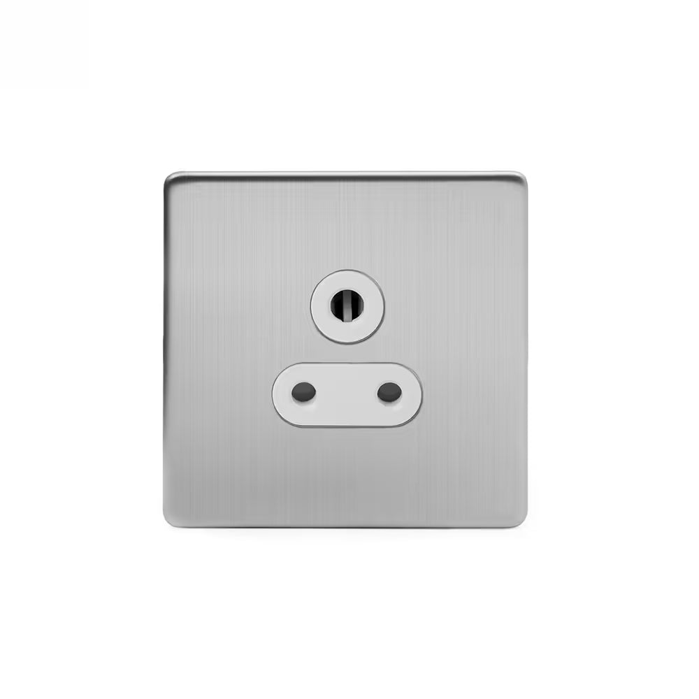 Soho Lighting 5 Amp Light Socket Brushed Chrome with White Insert Uneeka