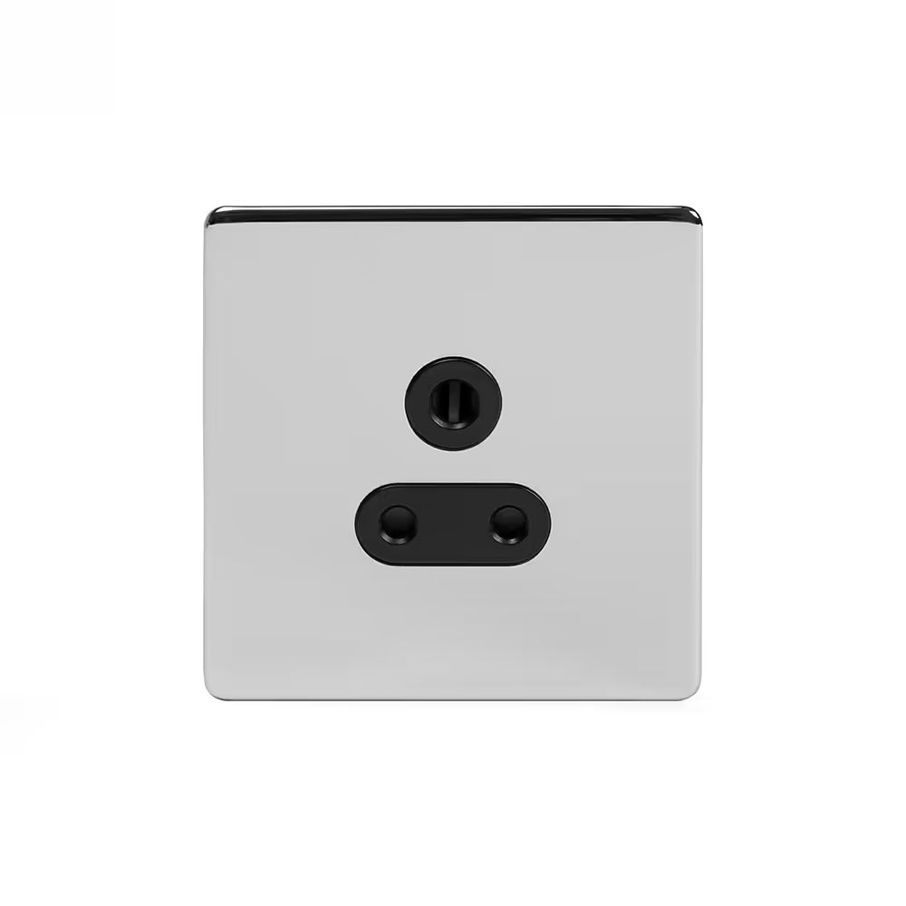 Soho Lighting 5 Amp Light Socket Polished Chrome Black Insert Uneeka