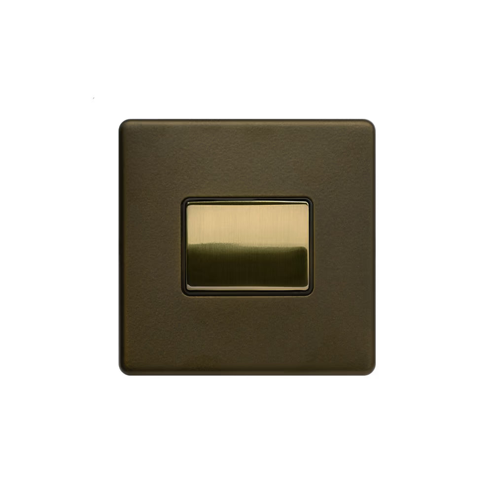 Soho Lighting Extractor Fan Isolator Switch Bronze & Brushed Brass Black Insert Uneeka 