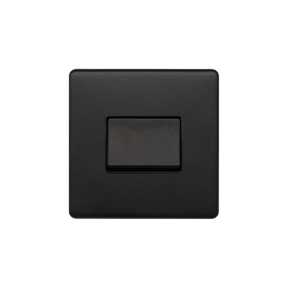 Soho Lighting Extractor Fan Isolator Switch Matt Black Black Insert Screwless Finish Uneeka