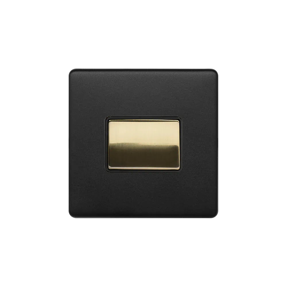 Soho Lighting Extractor Fan Isolator Switch Matt Black Brushed Brass Black Insert Uneeka