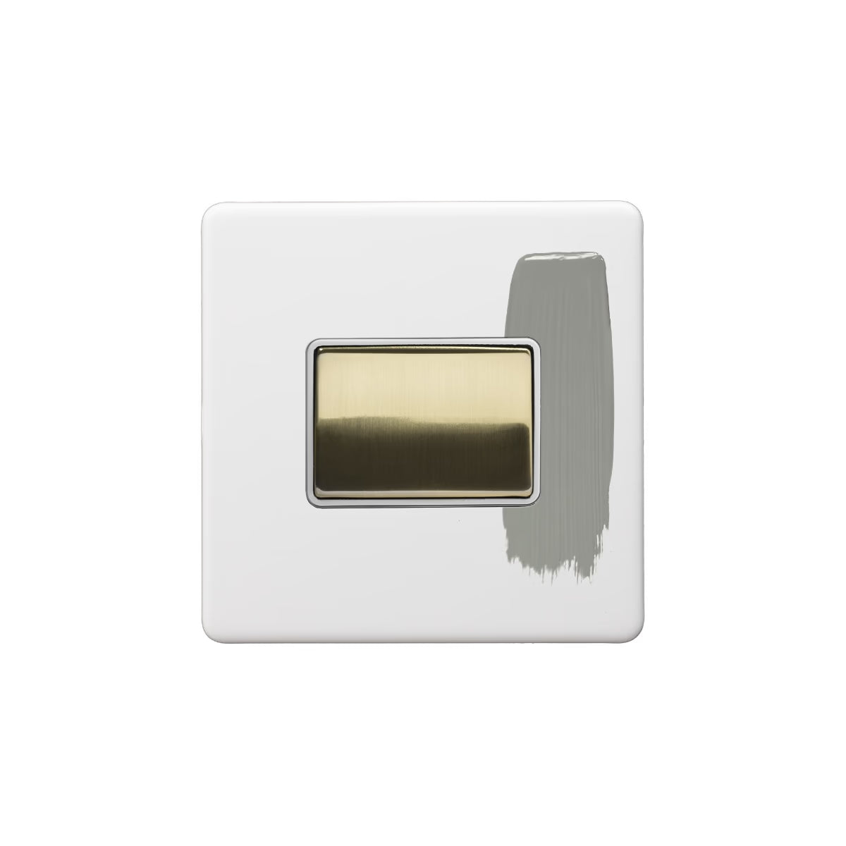 Soho Lighting Extractor Fan Isolator Switch Paintable with Brushed Brass White Insert Uneeka